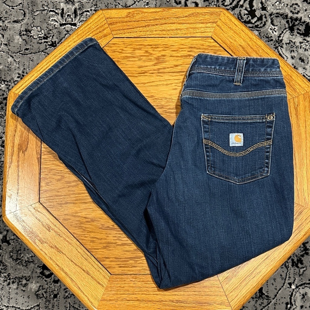 *CARHARTT* Dark Wash Denim Relaxed Fit Lined Jeans Size 4S
